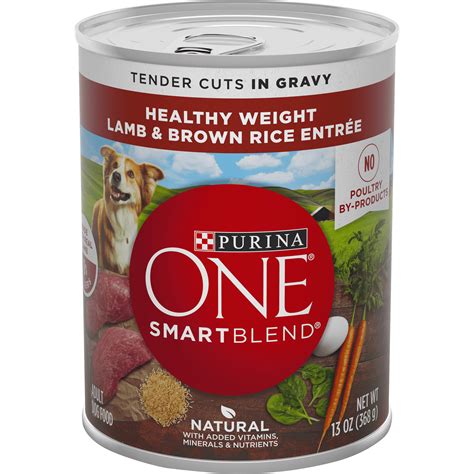 Purina ONE Weight Management, Natural Wet Dog Food, SmartBlend Healthy Weight Tender Cuts Lamb ...