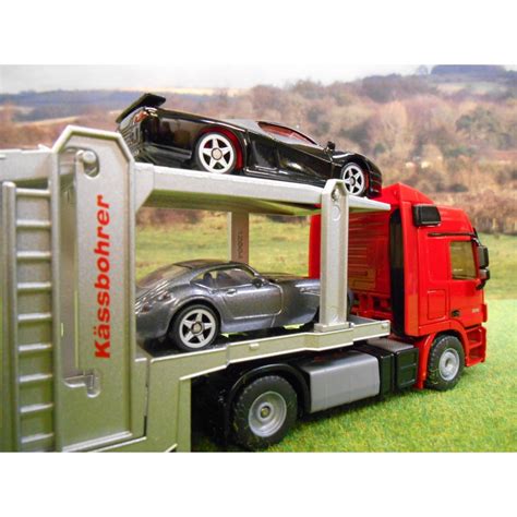 SIKU 1:50 MERCEDES ACTROS CAR TRANSPORTER LORRY WITH 2 CARS - One32 ...