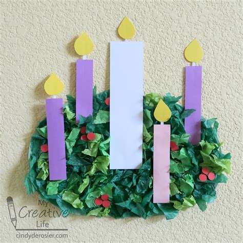 Tissue Paper Advent Wreath | Fun Family Crafts