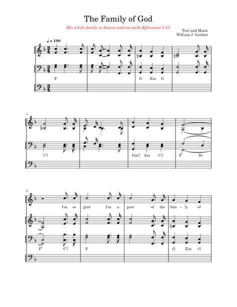 The Family of God Sheet music for Piano (Mixed Quartet) | Musescore.com