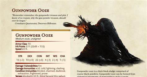 Gunpowder Ooze | Dungeons and dragons homebrew, Dungeons and dragons ...