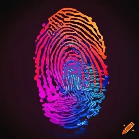 Vibrant colorful fingerprint on white background