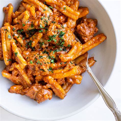 One Pot Spicy Sausage Pasta - Eight Forest Lane