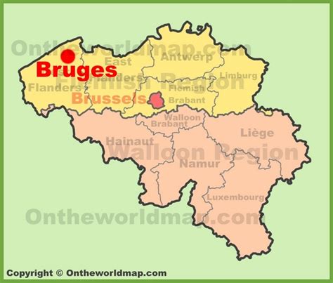 Bruges location on the Belgium Map - Ontheworldmap.com