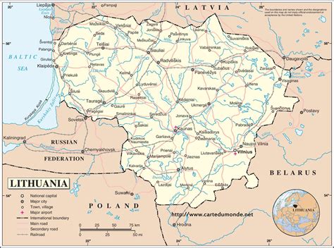 Agrandar el mapa Lituania en el mapa mundial