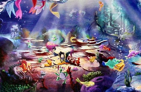 The Little Mermaid 18x27 E/P Framed Limited Edition Thomas Kinkade Disney Canvas