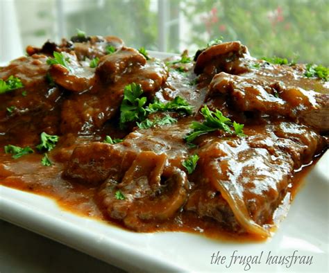 Swiss Steak with Mushroom Gravy Instant Pot - Frugal Hausfrau