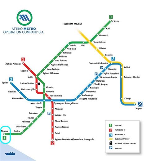 Piraeus metro station map - Map of piraeus metro station (Greece)