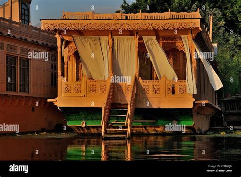 Traditional houseboat, Nigeen lake, Srinagar, Jammu And Kashmir, India Stock Photo - Alamy