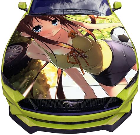 Vinyl Car Hood Wrap Full Color Graphics Decal Anime Girl with | Etsy