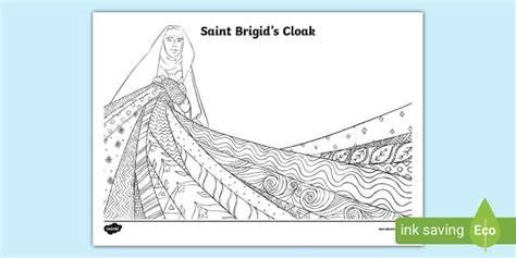 Saint Brigid's Cloak Mindfulness Colouring Page - Twinkl