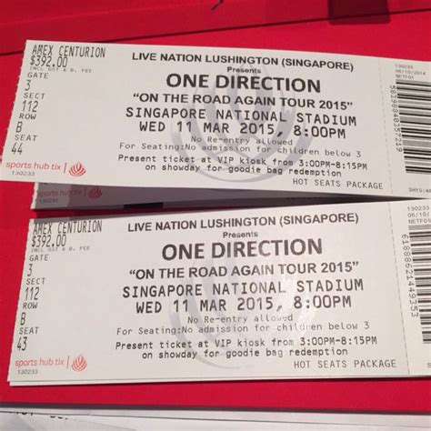 One Direction VIP Concert Tickets, Tickets & Vouchers, Event Tickets on ...