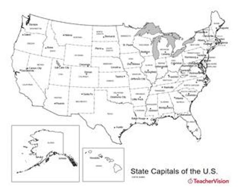 Blank States And Capitals Map - Printable Map