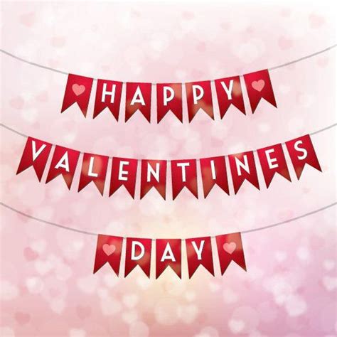 Valentines Typography on Separate Ribbon Banners - Vector download