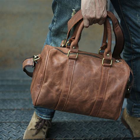 Leather Mens Small Weekender Bags Travel Bag Shoulder Bags for men – iwalletsmen