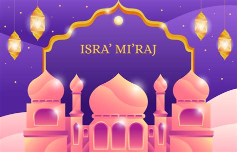 Beautiful Night of Isra' Mi'raj Background 16753982 Vector Art at Vecteezy