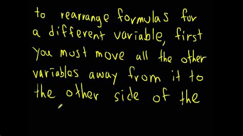 Physics 20 0.3 rearranging formulas - YouTube