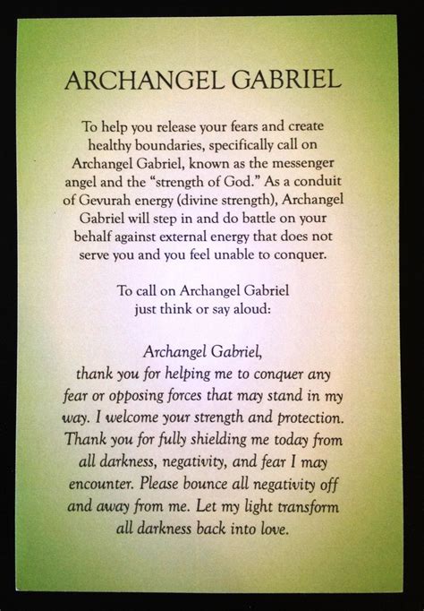 Archangel Gabriel Prayer Card - THE SHOOT