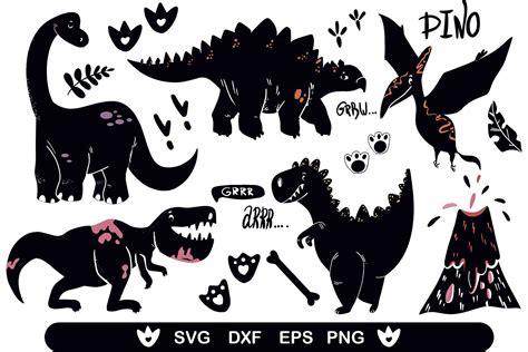 Dinosaur svg files Dinosaur clipart svg files T-rex dinosaur (834482) | Characters | Design ...