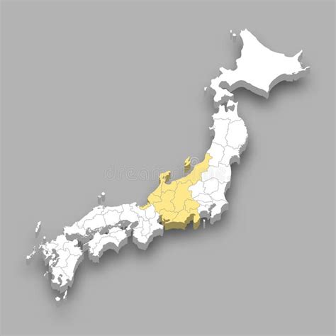 Chubu Region Location within Japan Map Stock Vector - Illustration of ...