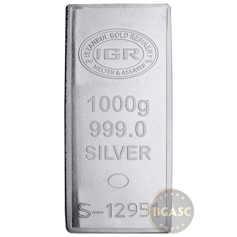 Buy 1 Kilo Silver Bar IGR (32.15 troy oz) .999 Fine Bullion Ingot w/ Assay Certificate - 1 Kilo ...