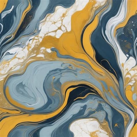 Golden Blue Marble Symphony Painting by Tatyana Kharitonova | Saatchi Art