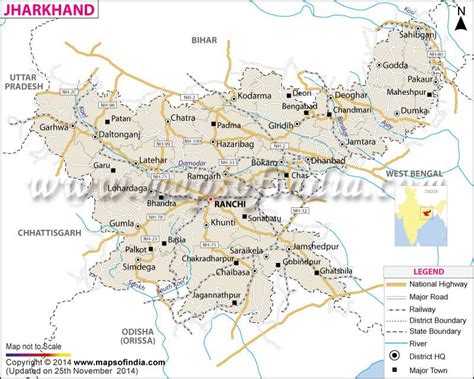 Jharkhand Map | Jharkhand, Map, Geography map