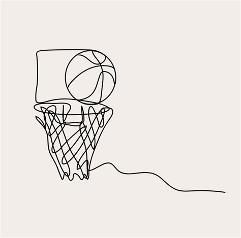 Minimalist Basketball Line Art, Ball Game Outline Drawing, Sport ...