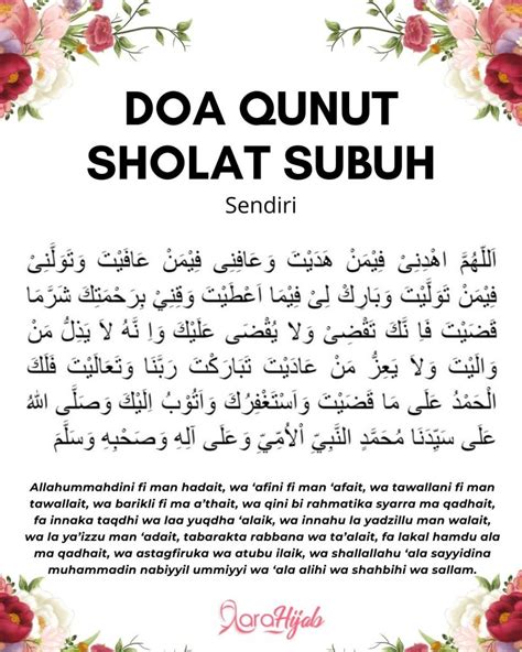 Doa Qunut Sholat Subuh Arab, Latin dan Artinya - LaraHijab