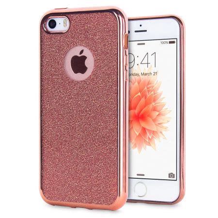 Rose Gold iPhone SE Case - Glitter