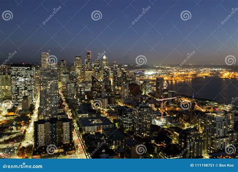 A View Over Elliott Bay and Seattle Urban Downtown City Skyline Buildings Waterfront Editorial ...