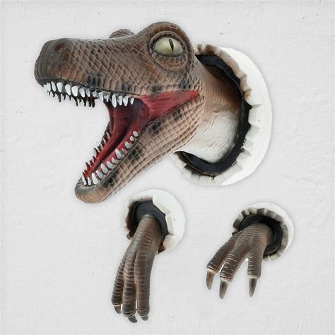 Harupink Wall Mounted Dinosaur Head Sculpture Resin Dinosaur Bust ...