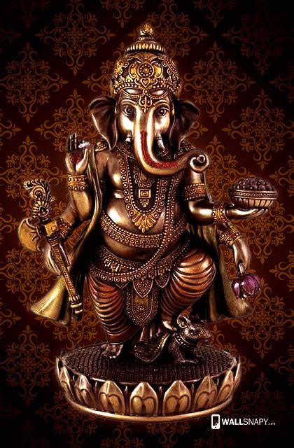 Lord ganesh gold statue hd wallpaper