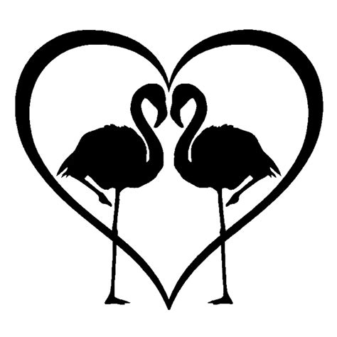 Aliexpress.com : Buy 14.9cm*13.5cm Flamingo Heart Animal Car Styling Vinyl Car Sticker Black ...