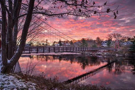 Sunrise over the Androscoggin Bridge,Topsham Maine, USA by Benjamin ...