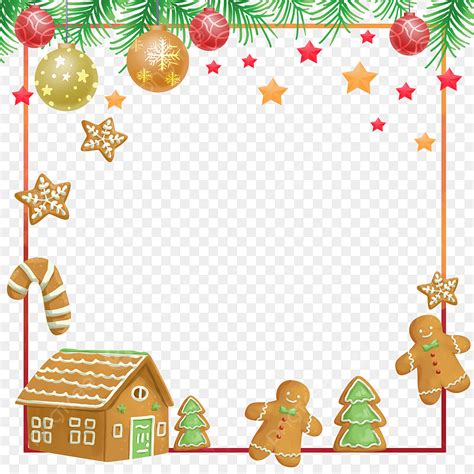 Gingerbread Cookies PNG Picture, Gingerbread House Cookies Christmas Border, Christmas Border ...