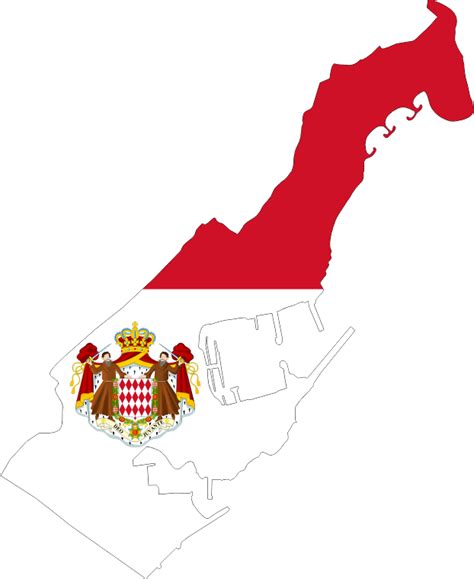 Monaco Map Flag With Coat Of Arms - Openclipart