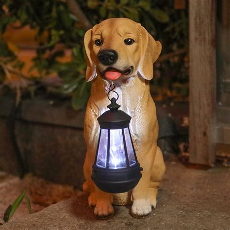 Wonder Garden Outdoor Welcome Dog Statue, Solar Light Decor, Yard & Patio Art, Garden Gift ...