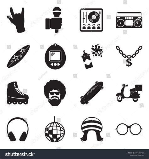 Pop Culture Icons Black Flat Design Stock Vector (Royalty Free) 1494356489 | Shutterstock