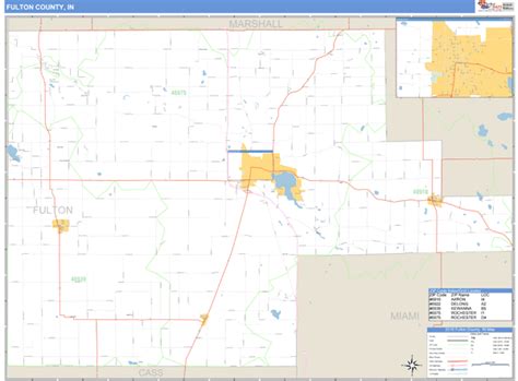 Fulton County, Indiana Zip Code Wall Map | Maps.com.com