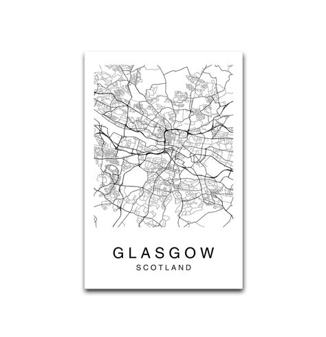 Glasgow Map Print Glasgow Map Glasgow City Map Map Print | Etsy