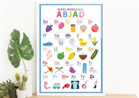 ABC Alphabet Poster Flashcards, English, Malay, Arabic multi language ...