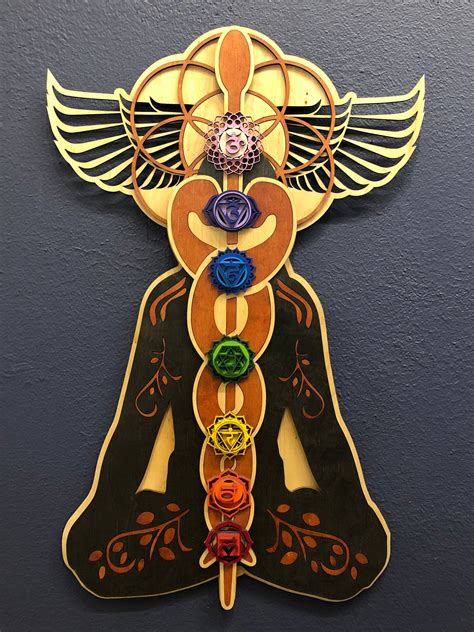 Kundalini Chakra Wall Art 33" - Hand Painted and Wood Stained | Natural stain wood, Staining ...