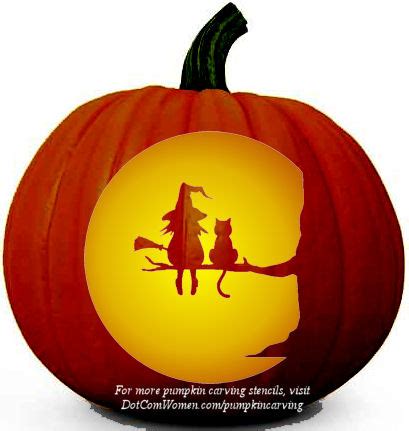 Cute Witch Pumpkin Carving Patterns Images & Pictures - Becuo