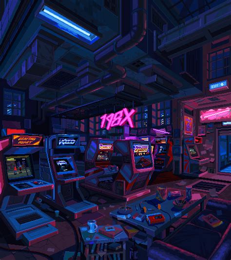 198X | waneella | Pixel art background, Cool pixel art, Vaporwave art