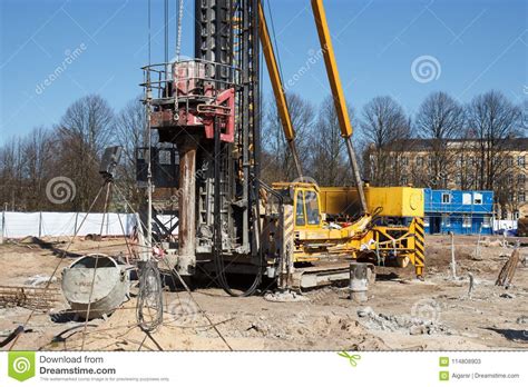 Pile bore machine stock image. Image of steel, site - 114808903