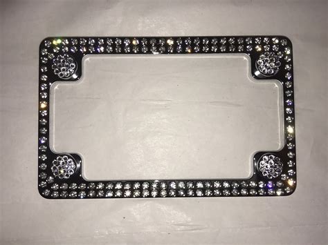 Motorcycle Frame Crystal Sparkle Auto Bling Rhinestone License Plate ...