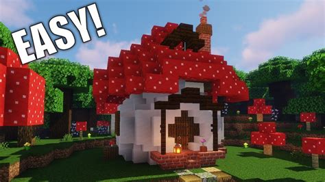 How to Build a Mushroom Starter House [Building Tutorial] in 2020 | Cute minecraft houses ...