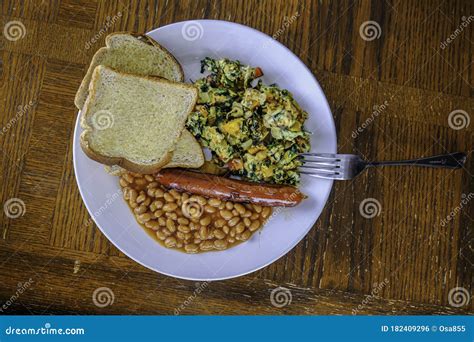 English Breakfast with Toast Ready To Eat Stock Photo - Image of breakfast, eggs: 182409296