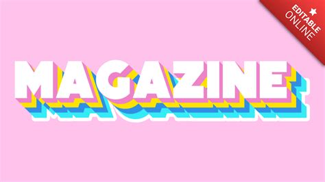 Magazine | Pink Yellow Green Vintage 3D | Text Effect Generator